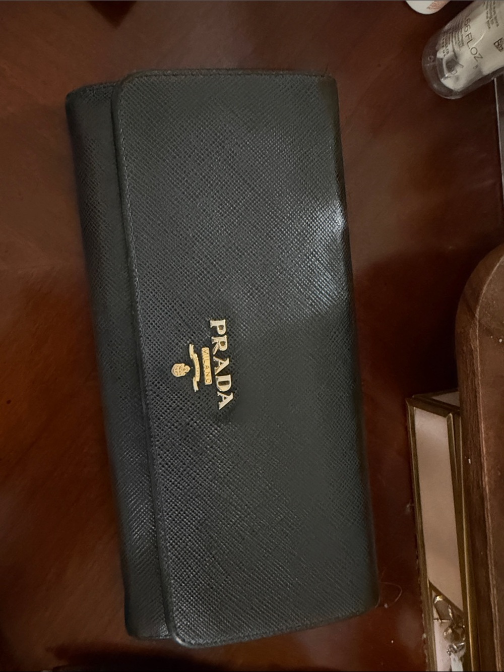 Authentic Prada Saffiano Leather Continental Long Flap Wallet - Black